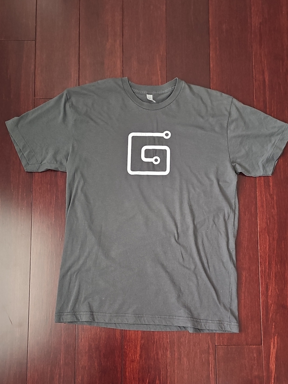 Charcoal Graphic Tee with White Circuit Logo